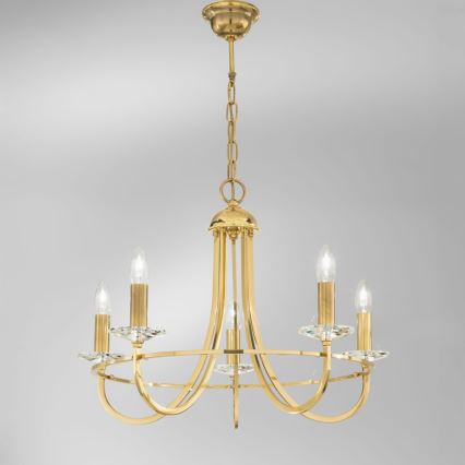 Kolarz 330.85.8C - Kristalni lestenec na verigi IMPERIAL 5xE14/60W/230V zlata