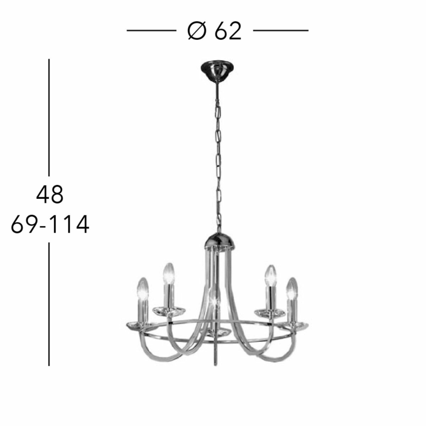 Kolarz 330.85.8C - Kristalni lestenec na verigi IMPERIAL 5xE14/60W/230V zlata