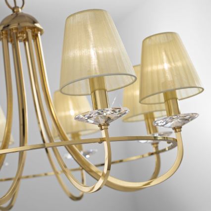 Kolarz 330.88.8C - Kristalni lestenec na verigi IMPERIAL 8xE14/60W/230V zlata