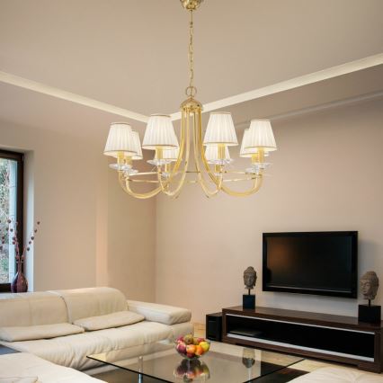 Kolarz 330.88.8C - Kristalni lestenec na verigi IMPERIAL 8xE14/60W/230V zlata