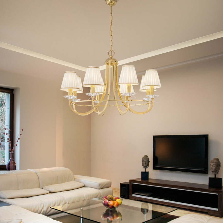 Kolarz 330.88.8C - Kristalni lestenec na verigi IMPERIAL 8xE14/60W/230V zlata