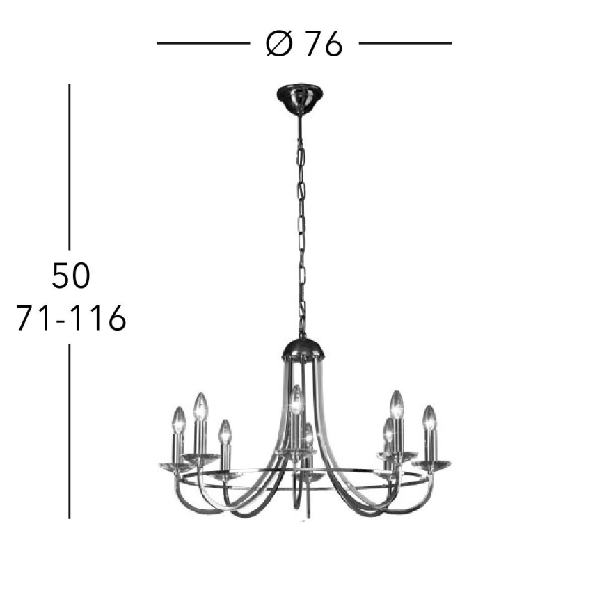Kolarz 330.88.8C - Kristalni lestenec na verigi IMPERIAL 8xE14/60W/230V zlata