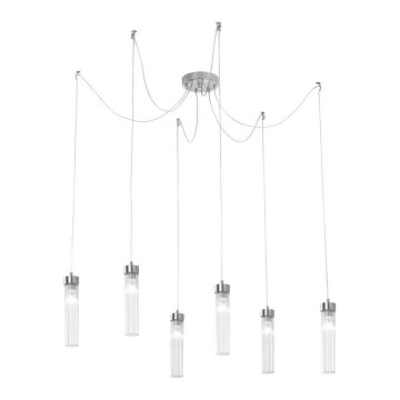 Kolarz 6009.30650 - Lestenec na vrvici RAGGIO 6xE14/25W/230V spider srebrna