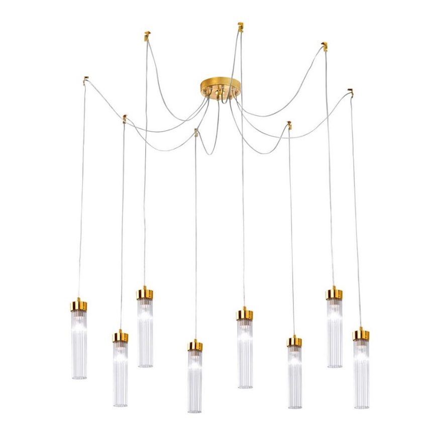Kolarz 6009.30830 - Lestenec na vrvici RAGGIO 8xE14/25W/230V spider 24K zlata