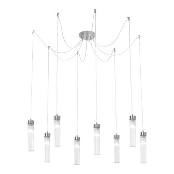 Kolarz 6009.30850 - Lestenec na vrvici RAGGIO 8xE14/25W/230V spider srebrna