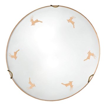 Kolarz 731.11.4.150 - Stenska svetilka NONNA 1xE27/60W/230V, premer 30 cm, s motivom jelena, rožnato zlato