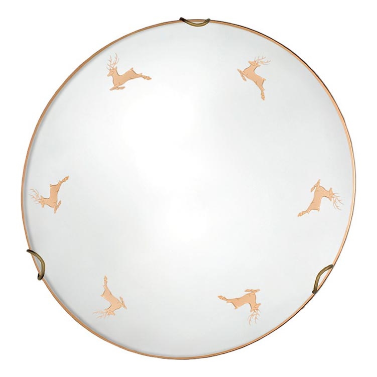 Kolarz 731.11.4.150 - Stenska svetilka NONNA 1xE27/60W/230V, premer 30 cm, s motivom jelena, rožnato zlato