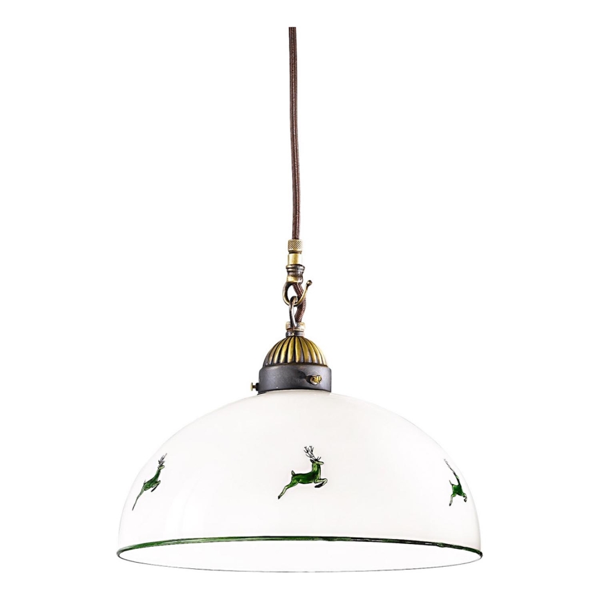 Kolarz 731.30.101 - Lestenec na vrvici NONNA 1xE27/75W/230V pr. 30 cm jelen zelena