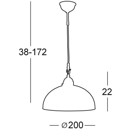 Kolarz 731.30.21 - Lestenec na vrvici NONNA 1x E27/75W/230V