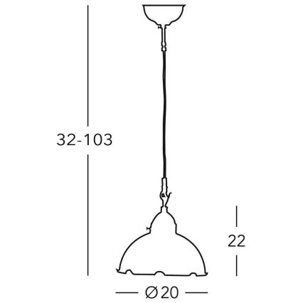 Kolarz 731.30.53 - Lestenec na vrvici NONNA 1xE27/75W/230V