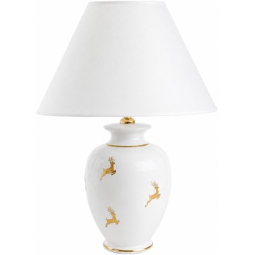 Kolarz 731.70W.150 - Namizna svetilka NONNA 1xE27/100W/230V z motivom jelena, bela/zlata