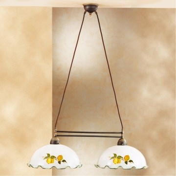 Kolarz 731.82.117 - Lestenec na kablu NONNA 2xE27/75W/230V z motivom limon