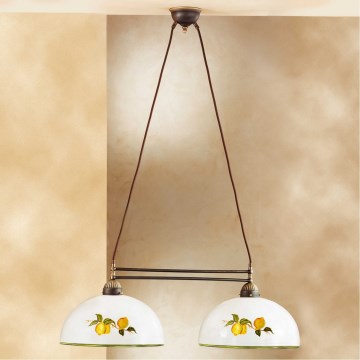Kolarz 731.82.129 - Lestenec na vrvici NONNA 2xE27/75W/230V limone