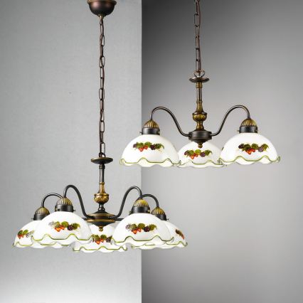 Kolarz 731.83.113 - Lestenec na verigi NONNA 3xE27/75W/230V vino/jagoda