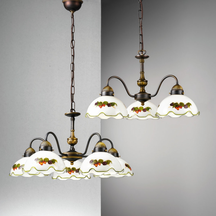 Kolarz 731.83.113 - Lestenec na verigi NONNA 3xE27/75W/230V vino/jagoda