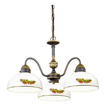 Kolarz 731.83.121 - Lestenec na verigi NONNA 3xE27/75W/230V grozdje/jagode