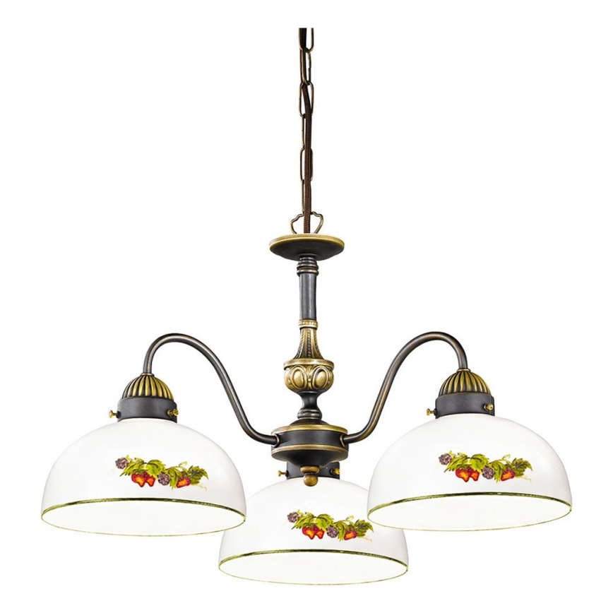 Kolarz 731.83.121 - Lestenec na verigi NONNA 3xE27/75W/230V grozdje/jagode