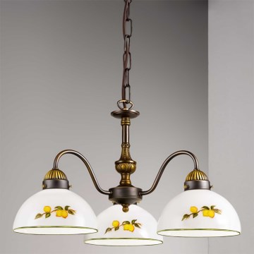 Kolarz 731.83.126 - Lestenec na verigi NONNA 3xE27/75W/230V limone