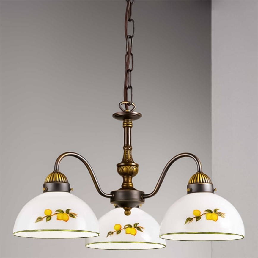 Kolarz 731.83.126 - Lestenec na verigi NONNA 3xE27/75W/230V limone