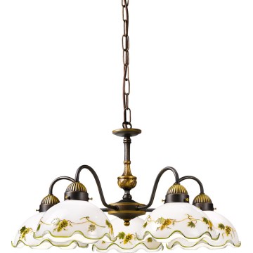 Kolarz 731.85.110 - Lestenec na verigi NONNA 5xE27/75W/230V v barvi vina