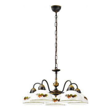 Kolarz 731.85.121 - Lestenec na verigi NONNA 5xE27/75W/230V grozdje/jagode