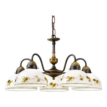 Kolarz 731.85.122 - Lestenec na verigi NONNA 5xE27/75W/230V grozdje