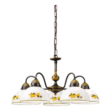 Kolarz 731.85.126 - Lestenec na verigi NONNA 5xE27/75W/230V limone