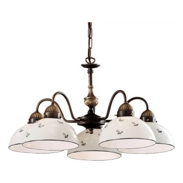 Kolarz 731.85.16 - Lestenec na verigi NONNA 5xE27/75W/230V modra