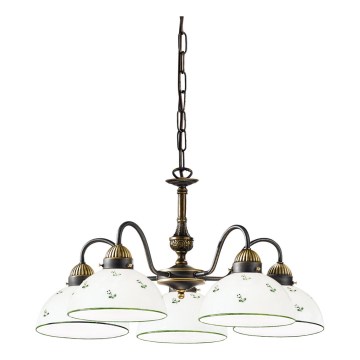 Kolarz 731.85.20 - Lestenec na verigi NONNA 5xE27/75W/230V zelena