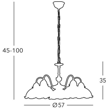 Kolarz 731.85.53 - Lestenec na verigi NONNA 5xE27/75W/230V