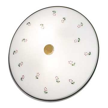 Kolarz 731.U12.4.70- Stropna svetilka NONNA 2xE14/60W/230V pr. 32 cm zelena/medenina