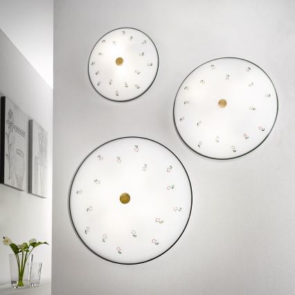 Kolarz 731.U12.4.70 - Stropna svetilka NONNA 2xE14/60W/230V premer 32 cm zelena/mesing