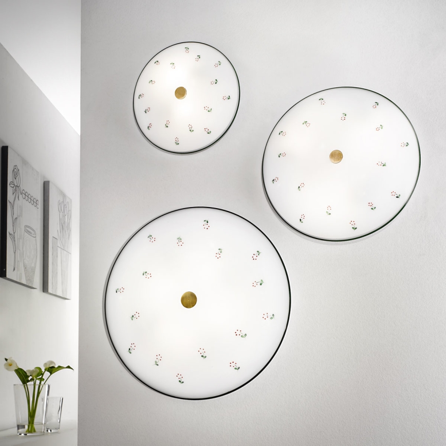 Kolarz 731.U12.4.70 - Stropna svetilka NONNA 2xE14/60W/230V premer 32 cm zelena/mesing