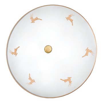 Kolarz 731.U14.4.150 - Stensko svetilo NONNA 4xE27/60W/230V, premer 54 cm, z motivom jelena, v rožnato-zlati barvi