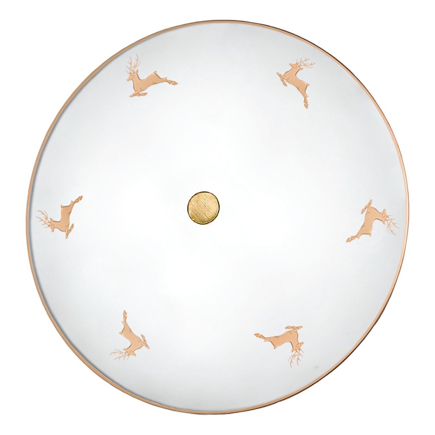 Kolarz 731.U14.4.150 - Stensko svetilo NONNA 4xE27/60W/230V, premer 54 cm, z motivom jelena, v rožnato-zlati barvi