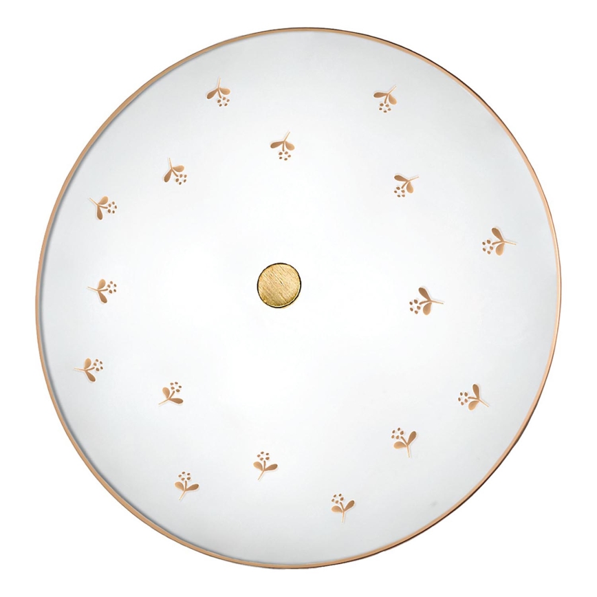 Kolarz 731.U14.4.160 - Elegantno stensko svetilo NONNA 4xE27/60W/230V, premer 54 cm, z motivom cvetja, rožnato zlato