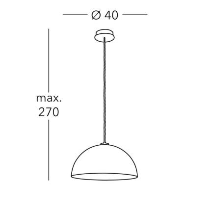 Kolarz A1339.31.Wm.VinAg/40 - Lestenec na vrvici CULT 1xE27/100W/230V pr. 40 cm srebrna