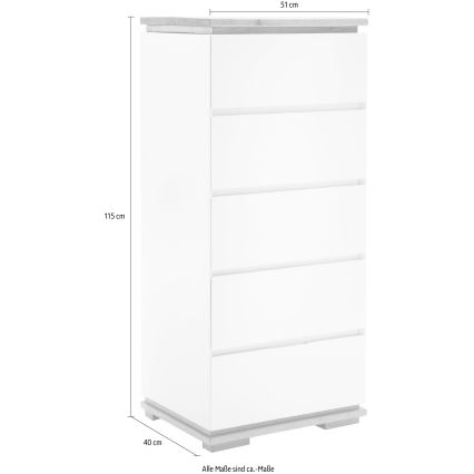 Komoda ARVI bela/hrast