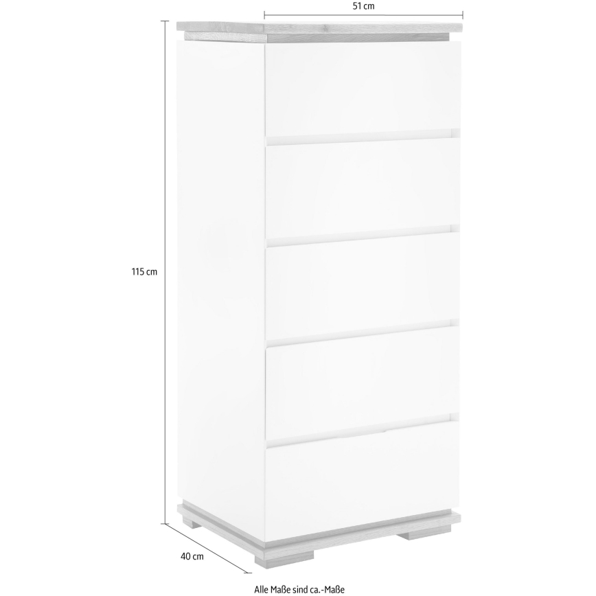 Komoda ARVI bela/hrast