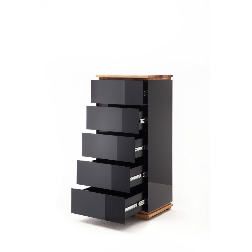 Komoda ARVI črna/hrast