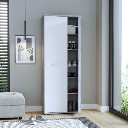 Komoda/čevljnik SIMO bela/siva beton