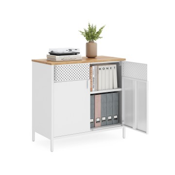 Komoda FIRA 80x40 cm bela/hrast