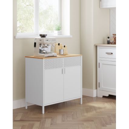 Komoda FIRA 80x40 cm bela/hrast