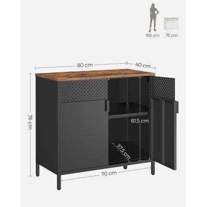Komoda FIRA črno/rjava