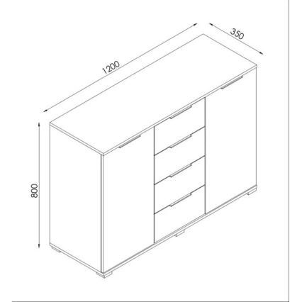 Komoda HOPE 120x78x35 hrast sonoma