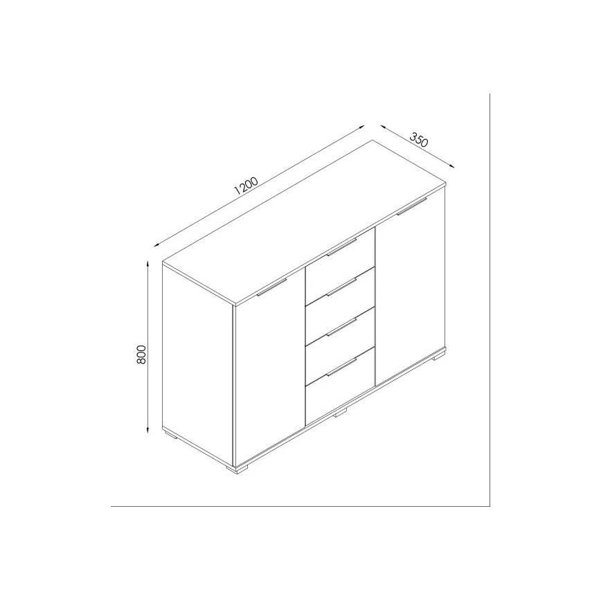 Komoda HOPE 120x78x35 hrast sonoma