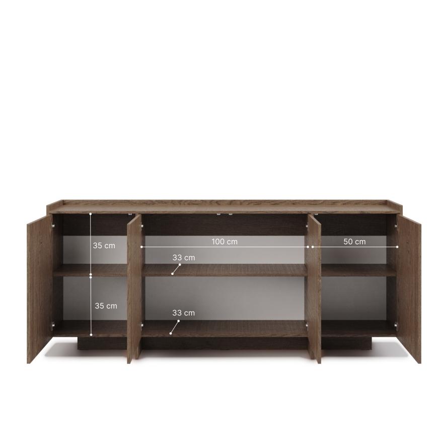 Komoda KEMI 200x90x38 hrast