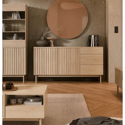 Komoda KIOTO 159x84x37 cm hrast Cremona