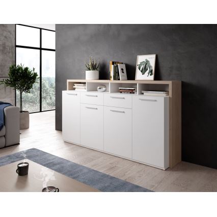 Komoda LEBY hrast sonoma/bela