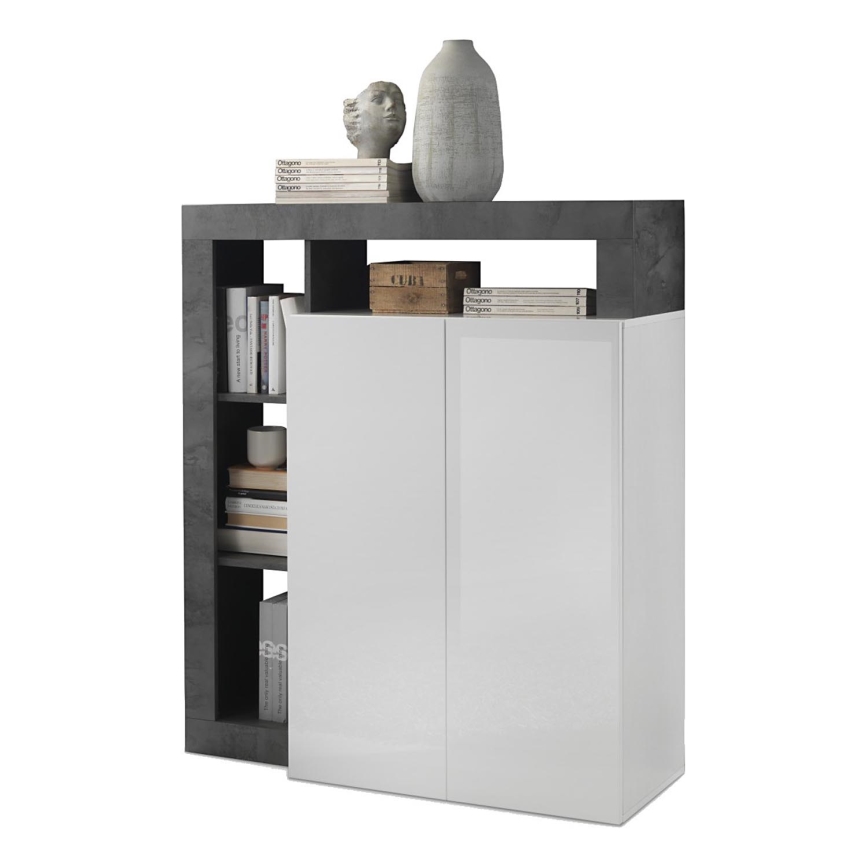 Komoda LENOR bela/antracit